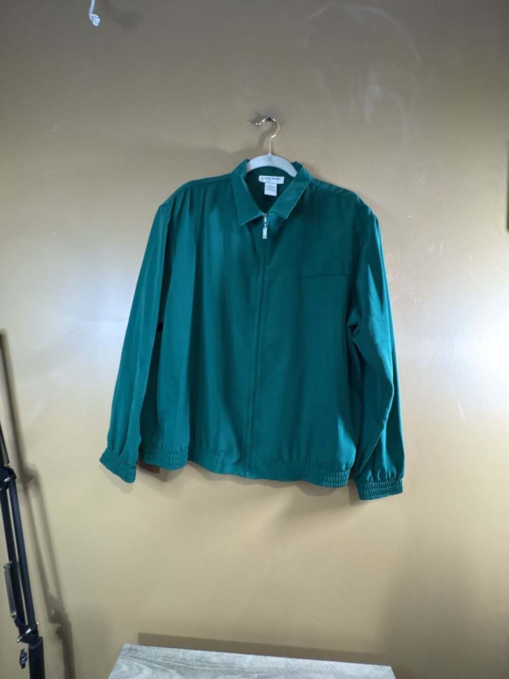 HC1122 Graver Studio Vintage Green Polyester Full Zip Jacket Size XL